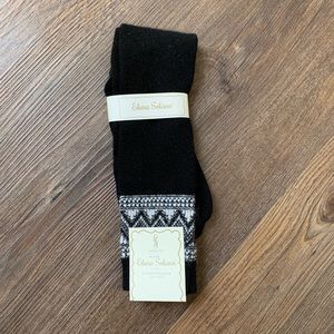 NWT Elena Solano Black and white knee boot socks
